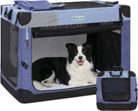 Gardner Pet Soft Collapsible Dog Crate - Blue / 36.0"L x 25.0"W x 25.0"H