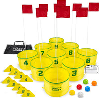 GoSports Yard Links backyard golf game with buckets, flags and oversized balls - view 3