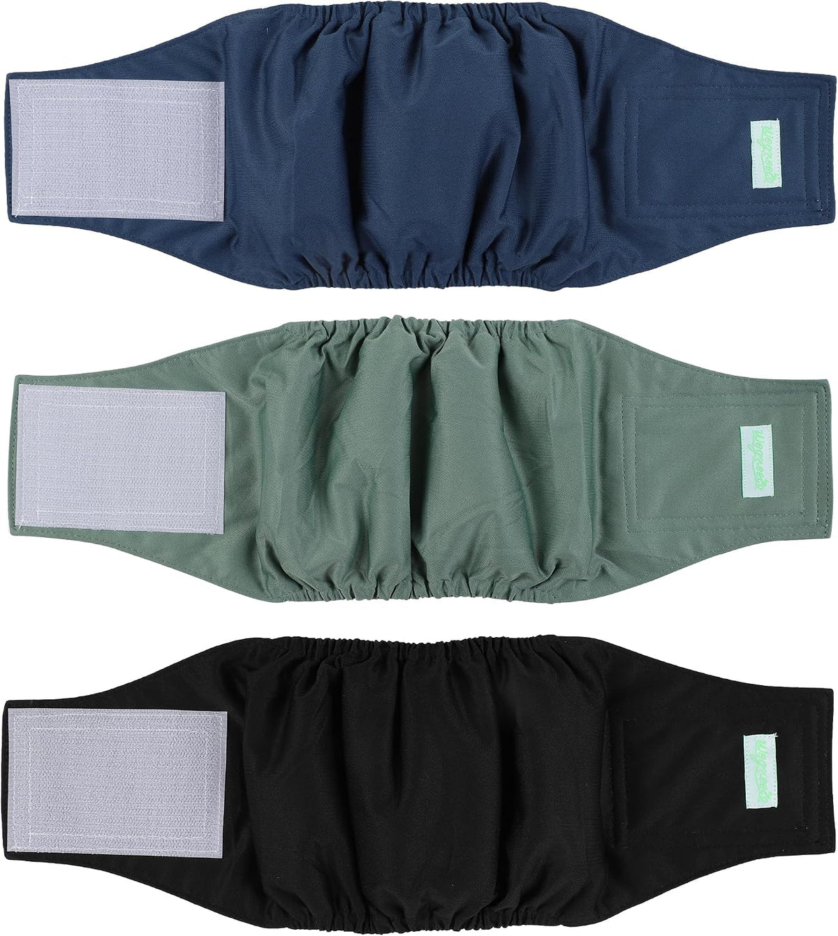 Wegreeco Washable Male Dog Belly Band - Small / Blue, Green, Black