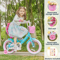 Glerc Maggie Girls Bike, 12-20 Inch Kids Bike for 2-13 Years Old Children, Princess Style Kids - Blue / 16 Inch - image 2