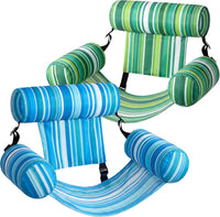SLOOSH Inflatable Pool Floats Adult - Green,Blue-Stripes