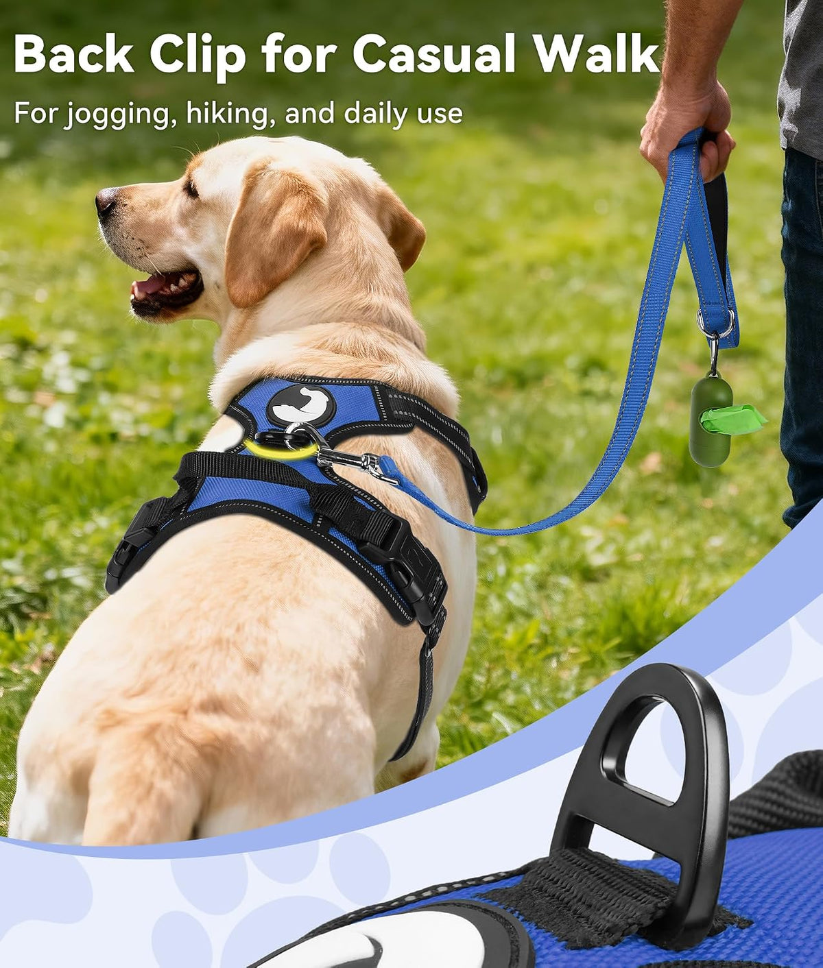 Joytale No Pull Dog Harness Medium Sized Dog, Front Clip - X-Large / Navy Blue - image 4