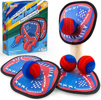 Aywewii toss and catch game with sticky hook and loop paddles and soft balls - view 5
