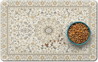 Dog Food Mat for Floors, Absorbent Pet Cat Food Bowl Mat - Bohemia 9 / 27"L x 17"W