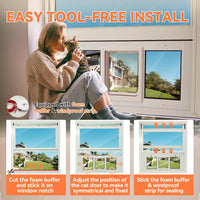 LIBBEPET Cat Door for Window, Adjustable Window Width 27"-32" - Fit 23"-28" Window - image 4