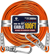 Tie Out Cable for Dogs Up to 300lbs - 100 ft / Orange
