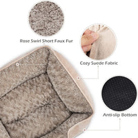 Rectangle Washable Orthopedic Dog Bed for Small - M(25"x 21"x 8") / Beige - image 2