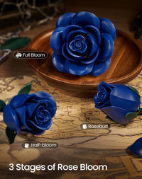 iATOM Black Roses Flower Building Set 3Pack Basket Stuffers Gift - Blue - image 3