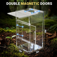 Jumping Spider Enclosure, Acrylic Terrarium Habitat for Spiders - 3x3x6inch - image 3