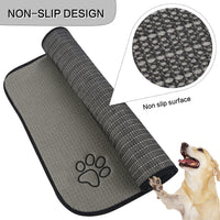 Dog Food Bowl Mat Pet Feeding Mat for Food Water 14.2x24In Grey – Essentials for Dogs - Grey Rectangle / 24"L x 14.2"W - image 3
