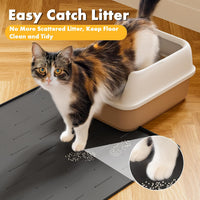 Pieviev Extra Large Silicone Litter Box Mat, Easy to Clean - Dark Gray / XL-40''x28'' - image 3