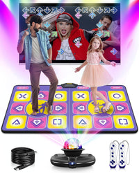 Double Wireless Dance Mat for TV, Family Fun - Purple