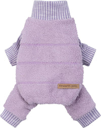 Fitwarm Collared Neck Plaid Dog Pajamas - Medium / Purple