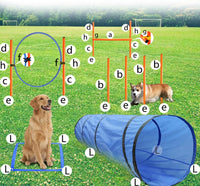 GeerDuo dog agility training equipment kit with tunnel, weave poles, jump ring and bag - view 4
