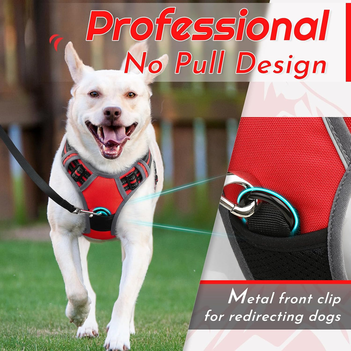 Eagloo Dog Harness for Large Dogs - Large / Red - image 2
