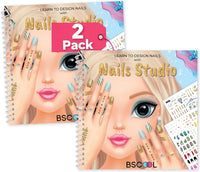 BSCOOL Nail Art Book for kids Stickers and Design Guides. - 2 PCS - Nail Design Studio