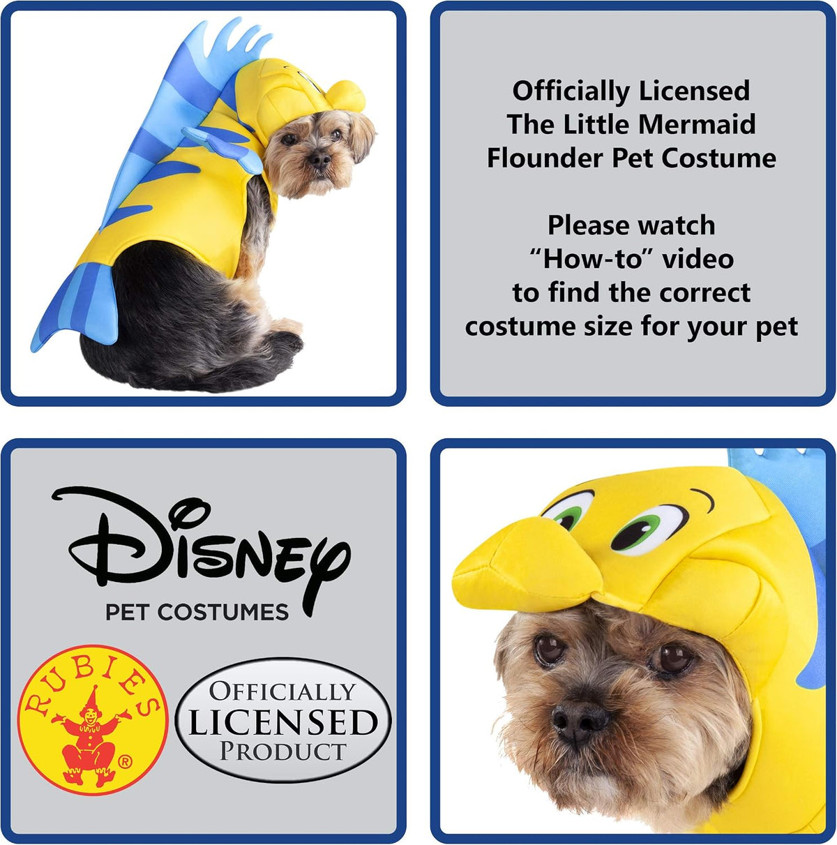 Rubies at Party City Disney Little Mermaid: Flounder Pet Costume - Medium / As Shown - image 2