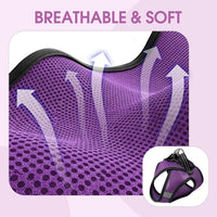 Cat Harness and Leash - Ultra Light Escape Proof Kitten Collar Cat Walking Jacket with Running - Purple / Medium - image 3