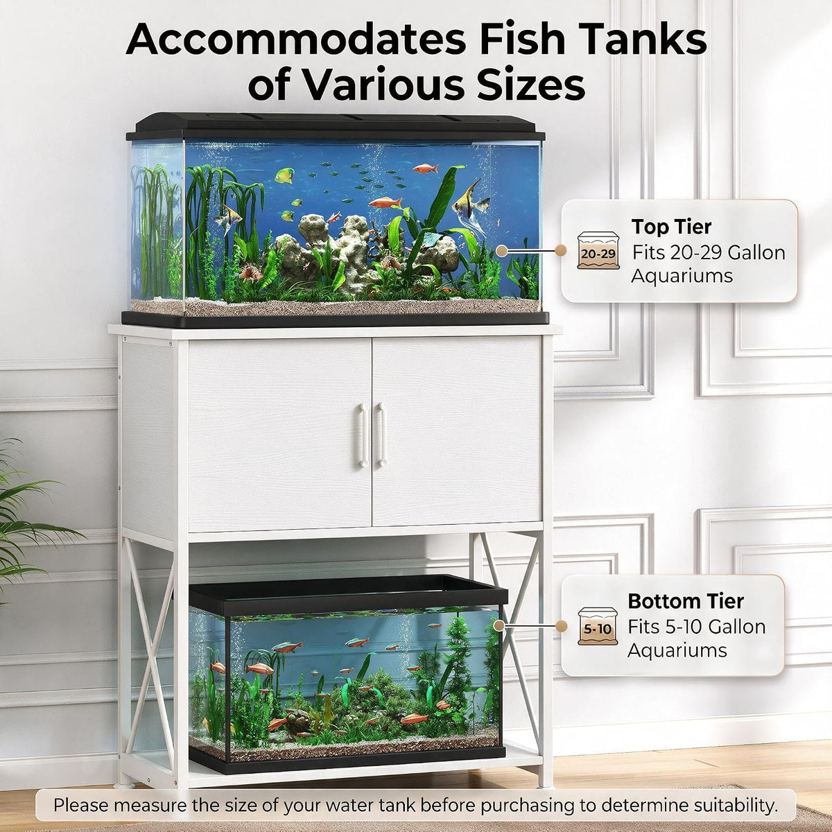 5-10 Gallon Fish Tank Stand - White / 20-29 Gallon - image 3