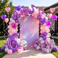 TONIFUL 40 Inch Red Number 3 Balloons Large Foil 3rd Birthday - Purple Music Set / Number 6 - image 3