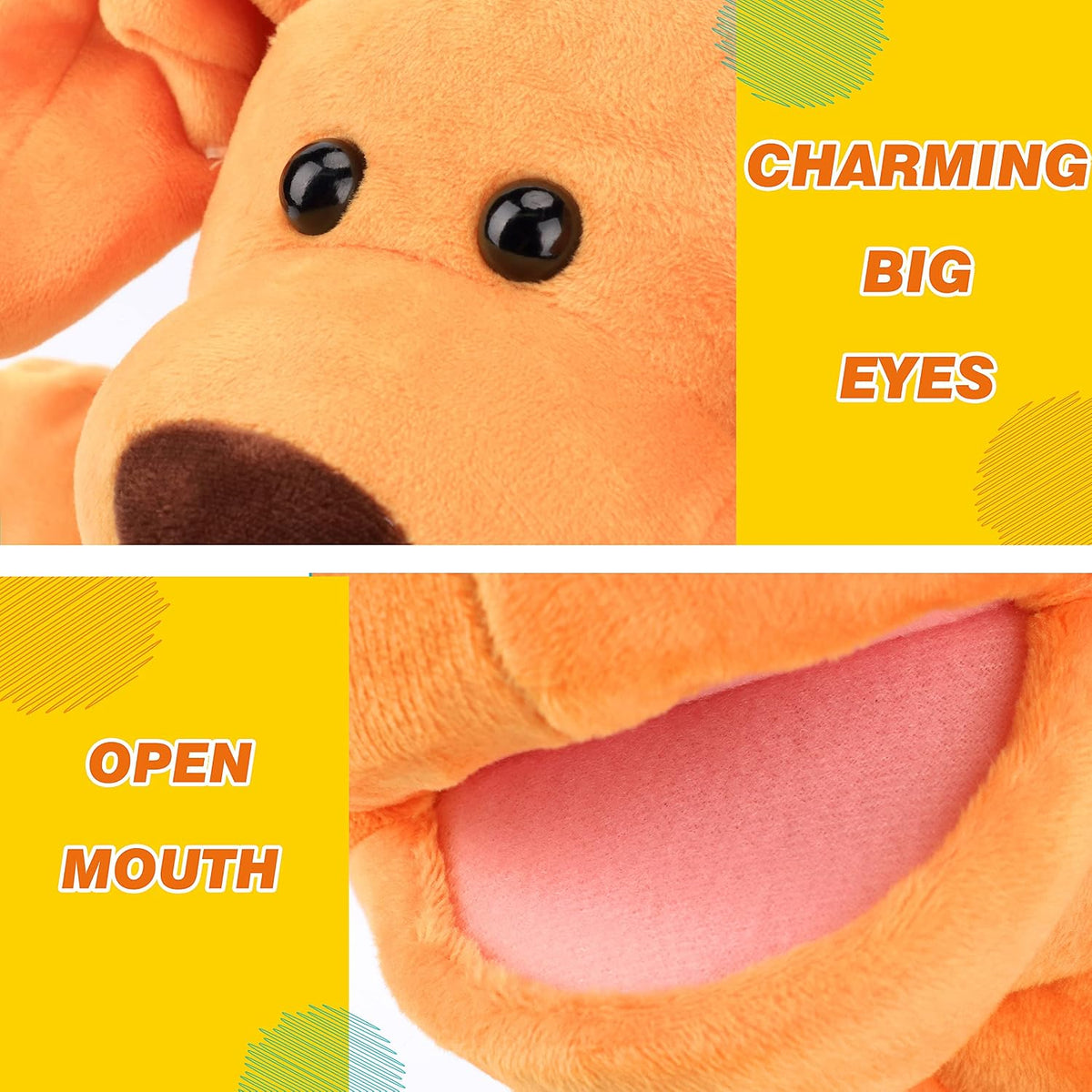 Easfan 12.5 inch plush puppy hand puppet with movable mouth and soft fur - view 31