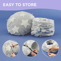 Lesure Cat Tunnel Bed for Indoor Cats - Cute Cat Donut Tunnel Toys for Small Large Cats with Washable Circle Cushion, Round Pet Peekaboo Cave Toy for Kitten/Puppy/Rabbit, Standard Grey