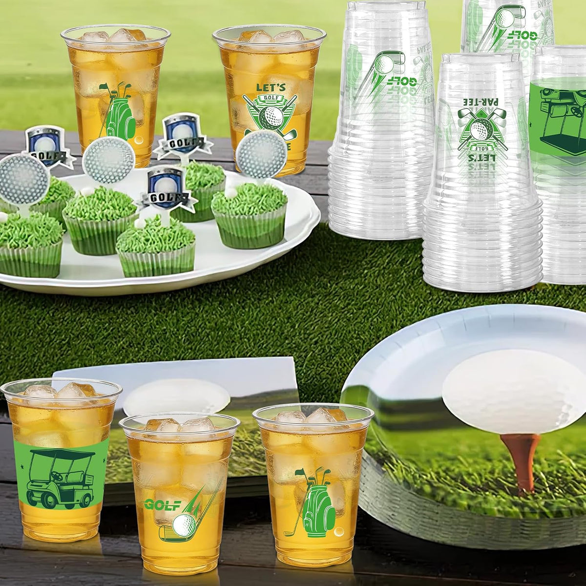 Race Car 2 Fast 2 Furious Birthday Party Decorations Cups for Boys - Green Golf Cup / 50 - image 2