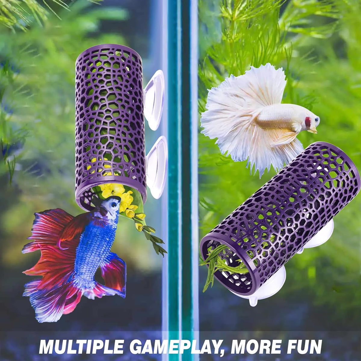 Abizoo Betta Fish Tunnel & Reptile Hide - Purple - image 3