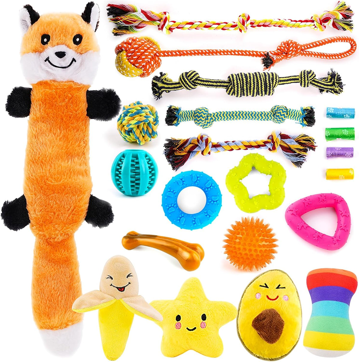 LOYEE 8 Pack Puppy Toys for Small Dogs - 23 - Pack Fox