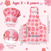 4Pcs Kids Apron and Chef Hat Set Gift for Girls Boys - Butterfly Flowers - image 2