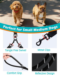 PetBonus rope double dog leash with swivel clip and padded handles for two dogs - view 2