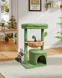 SYANDLVY Small Cat Tree for Indoor Cats - 29.6" / Green - image 3