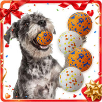 Dog Balls, Indestructible Dog Tennis Balls for Aggressive Chewers – Essentials for Dogs - White & Orange (4-Pack) / Small (2.5" diameter) - image 2