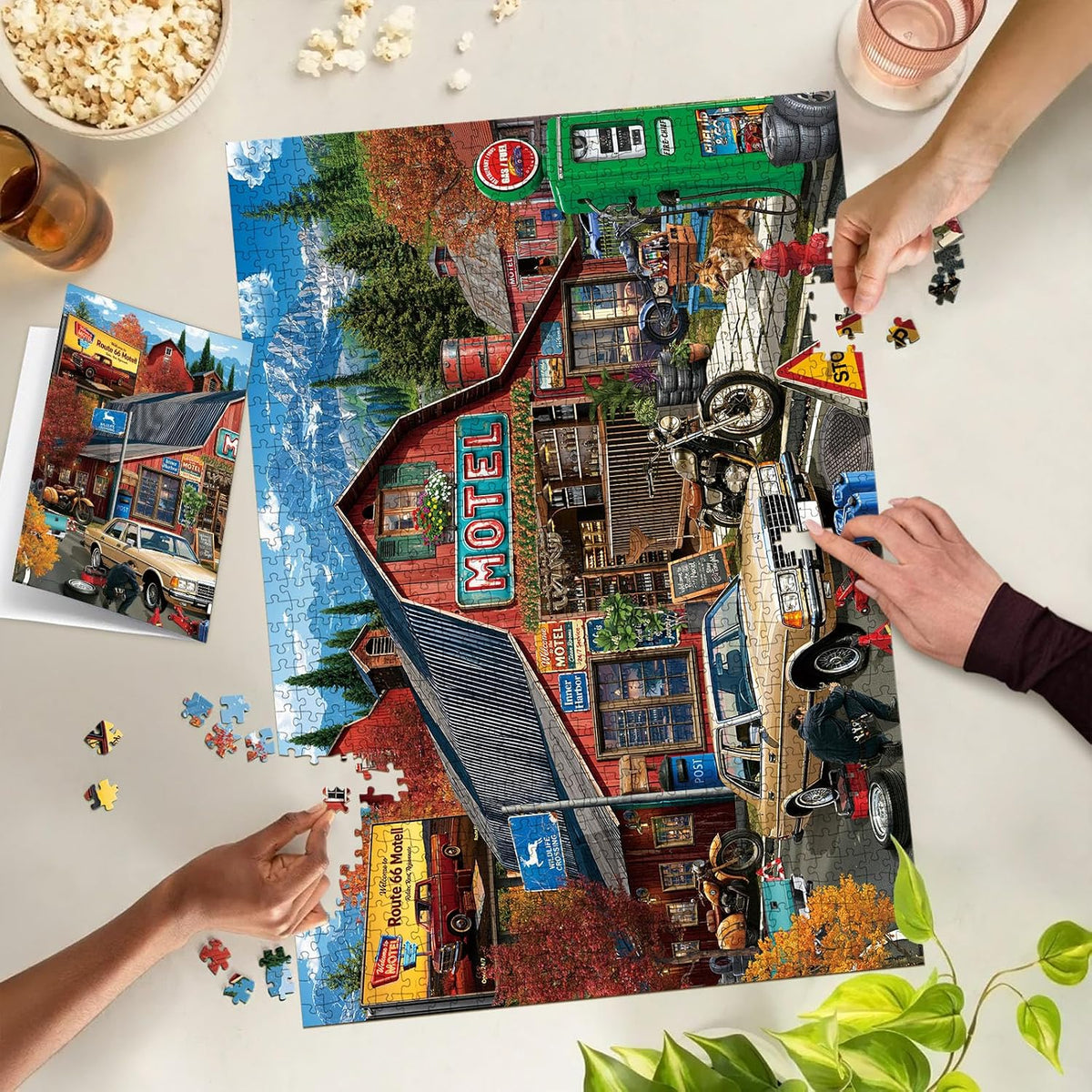 1000 Piece Puzzles for Adults, Premium Magic Book Jigsaw Puzzle – Fun for Kids & Family - Roadside Motel - image 4