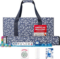 American Mahjong Game Set, 166 Green Tiles - Blue Pattern