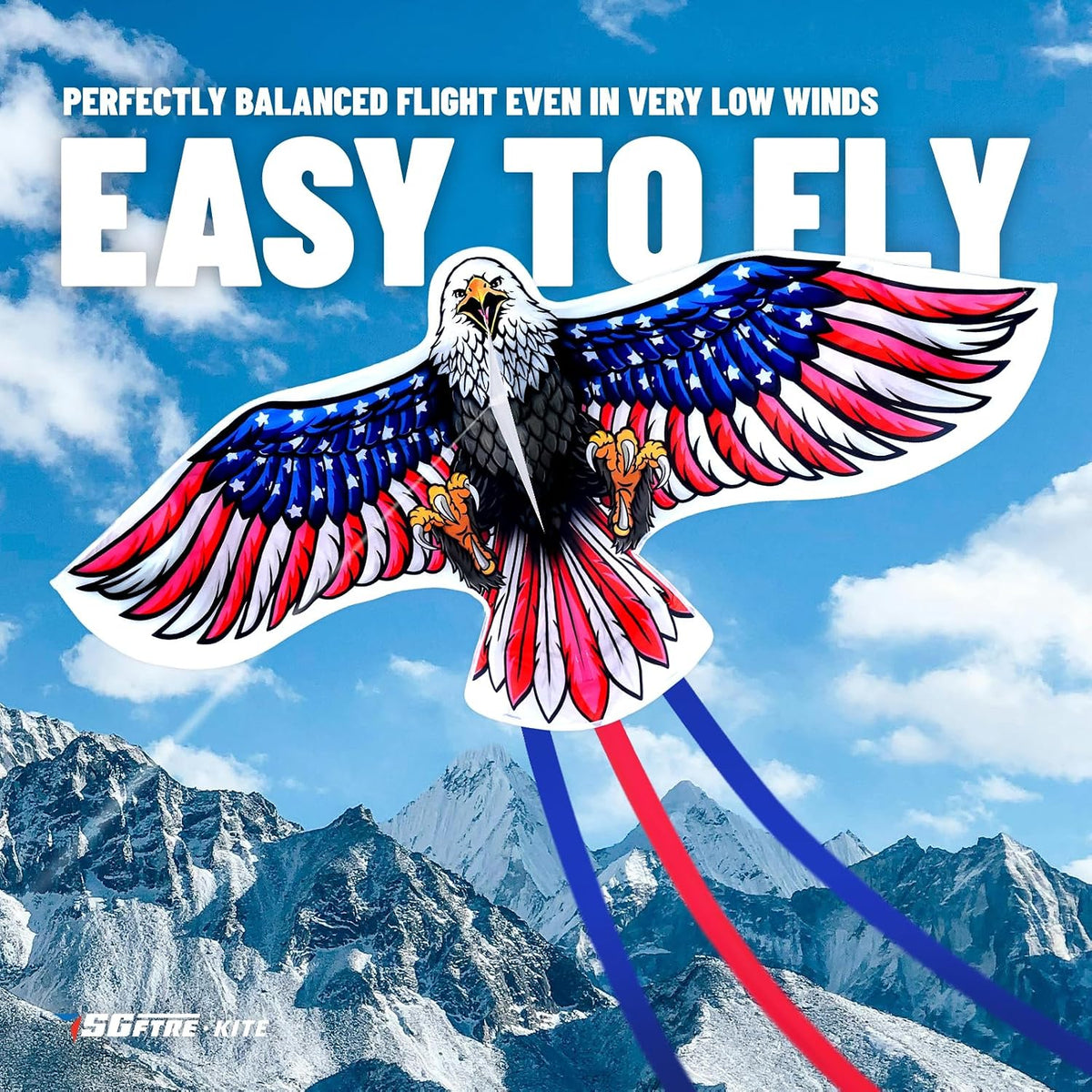 SGftre Complete Kite with Handle, Line & Accessories - 1 / Eagle flag - image 3