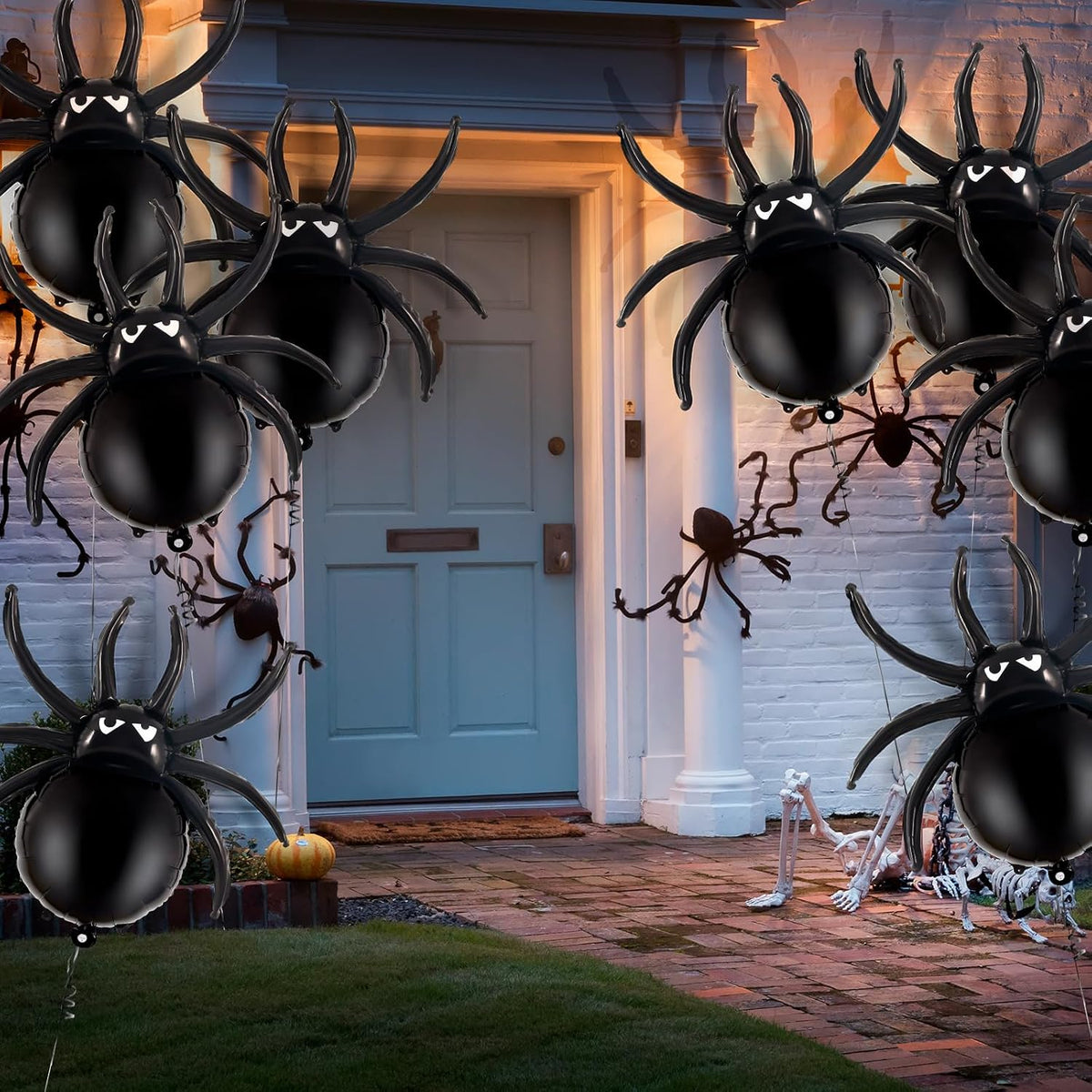 YOTHORN 6 pack black 33 inch spider foil balloons for Halloween - view 9