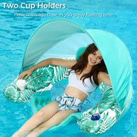 Jasonwell Pool Float with Canopy - green / Large - image 4