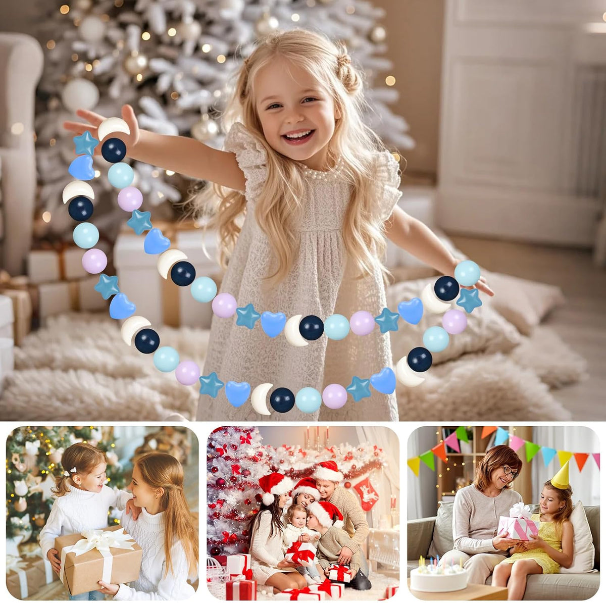 GOGOSO star, heart and moon ball pit balls in a pastel color mix with storage bag - view 9