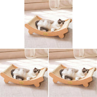 Sisal Cat Scratcher Bed Indoor Wooden Cat Furniture – Essentials for Cats - Standard (Pack of 3)