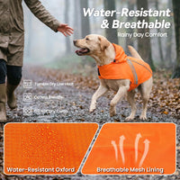 VIVAGLORY Dog Raincoat Wetoff Dog Rain Coat, XS - Orange / L (26"-30" chest girth) - image 2