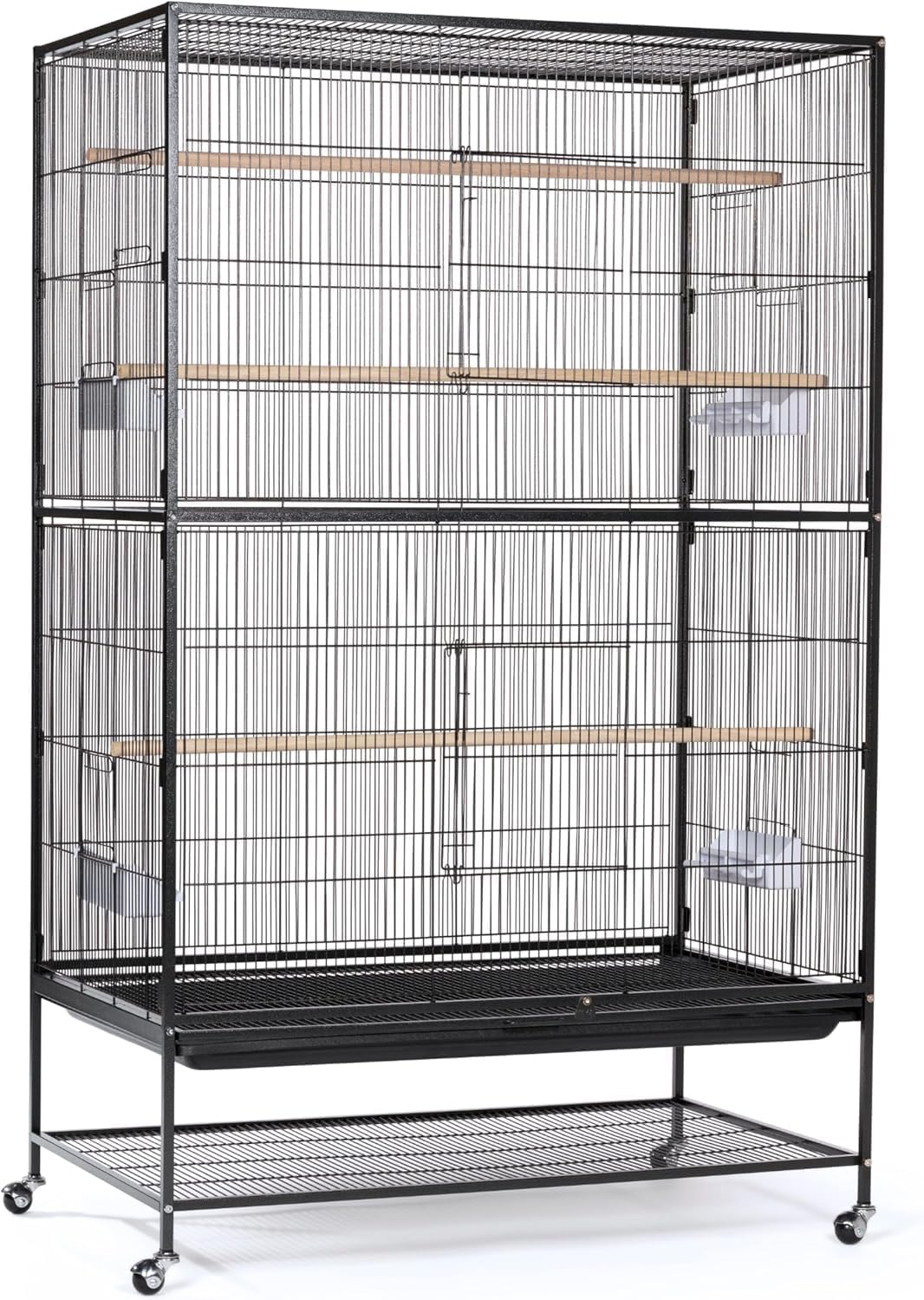 Prevue Pet Products Wrought Iron Bird Flight Cage w/Wheels, L - Black / 37.0"L x 23.0"W x 60.0"H