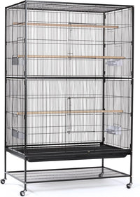 Prevue Pet Products Wrought Iron Bird Flight Cage w/Wheels, L - Black / 37.0"L x 23.0"W x 60.0"H