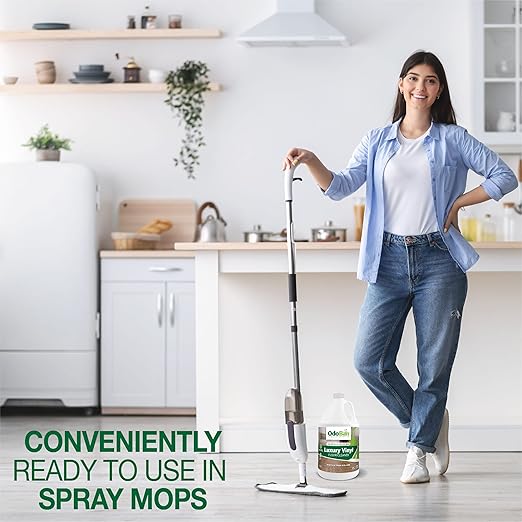 OdoBan Ready-to-Use Luxury Vinyl Floor Cleaner, Streak Free and Neutral PH Formula, Made in the USA, Scentless, 2 Gallons