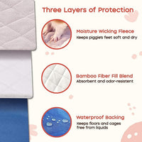 GuineaDad Premium Liner – Fleece Guinea Pig Cage Liner – Ultra-Plush Reusable Fleece Bedding with Waterproof Bottom – (Rainy Day)