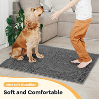 Absorbent Dog Door Mat for Muddy Paws - 72"L x 36"W x 1" Th / Dark Grey - image 3