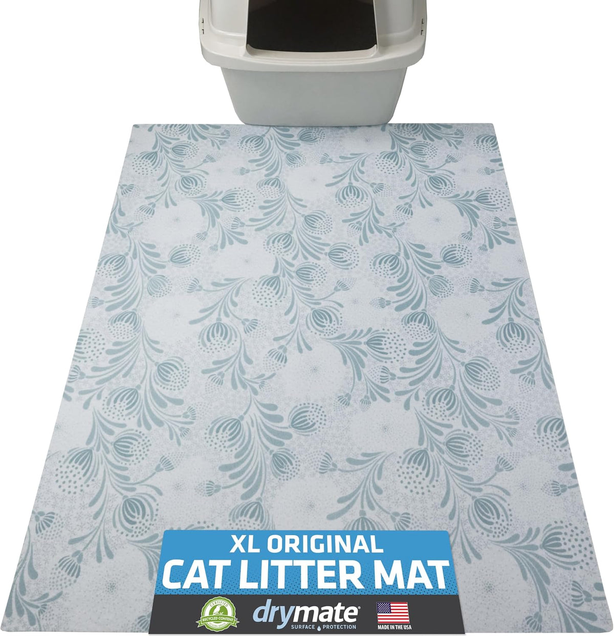 Drymate Cat Litter Box Mat, Litter Trapping Mat - Light Blue / 29x36 Inch (Pack of 1)