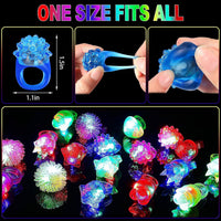 CCINEE 24Pcs Light Up Rings Flashing Assorted Colorful LED Rubber - 24pcs/Assorted Shapes - image 2