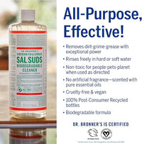 Dr. Bronner's - Sal Suds Biodegradable Cleaner (1 Gallon) - All-Purpose, Pine Cleaner for Floors, Laundry and Dishes, Concentrated, Cuts Grease and Dirt, Powerful Formula