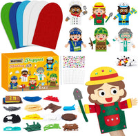 WATINC Hand Puppet Making Kit, Felt Sock Puppet Toys for Kids – Fun for Kids & Family - Career B